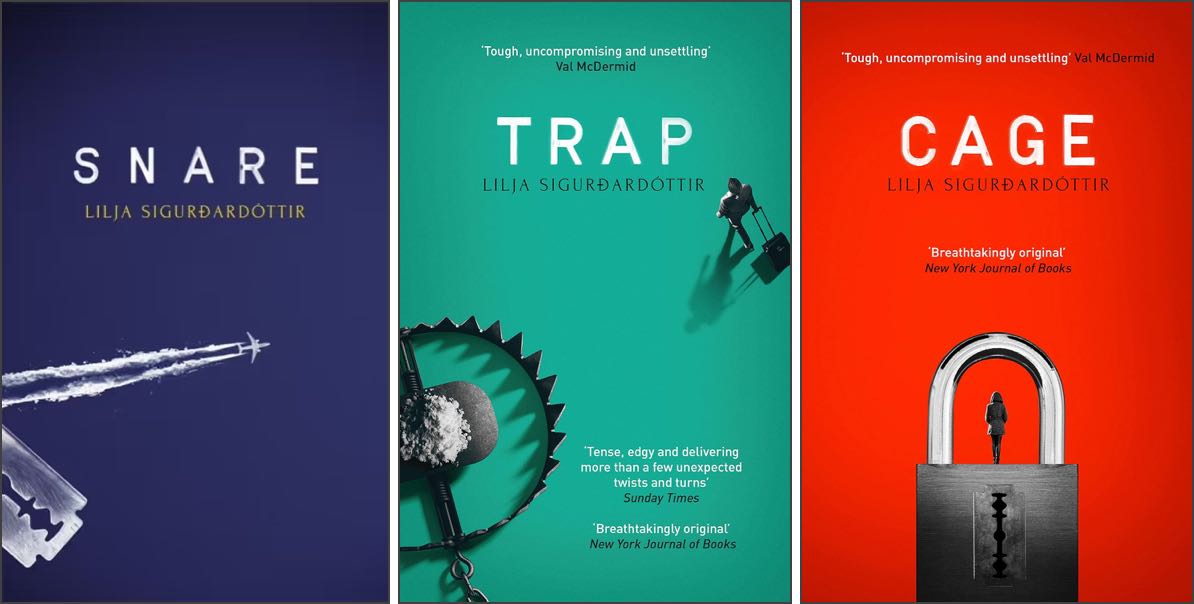 Covers of ‘Snare’, ‘Trap’ and ‘Cage’ by Lilja Sigurðardóttir