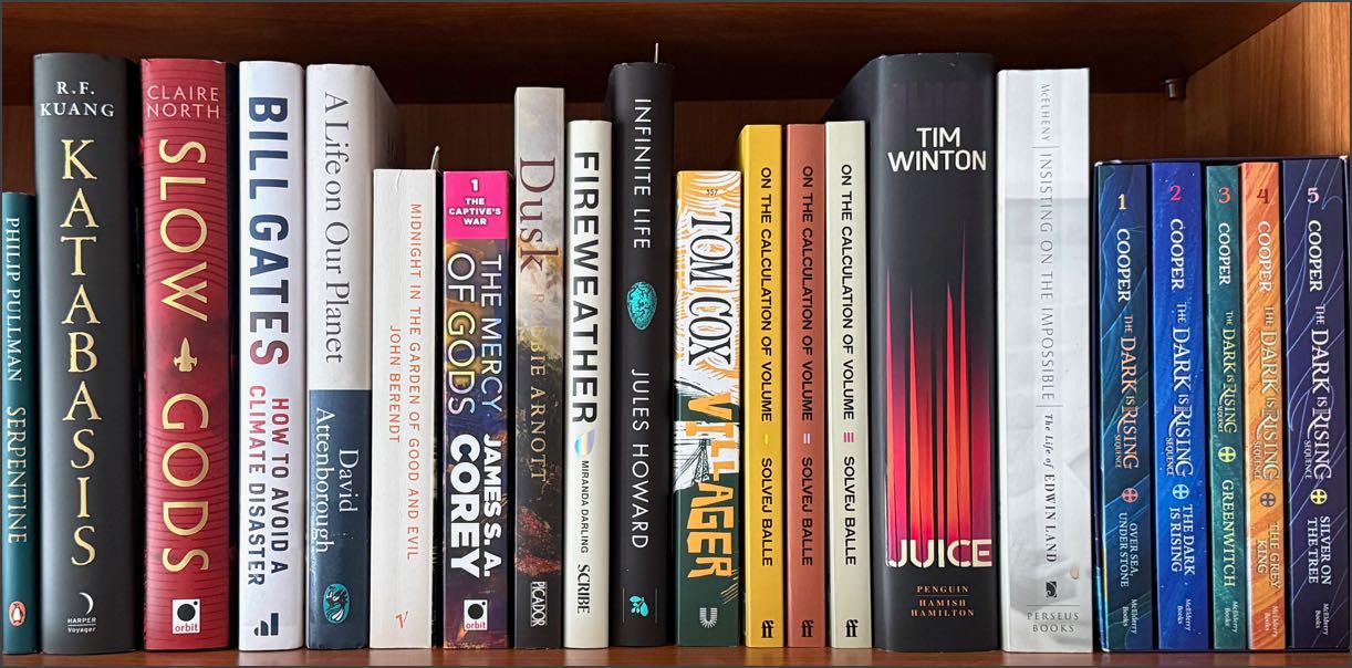 Covers of many books.